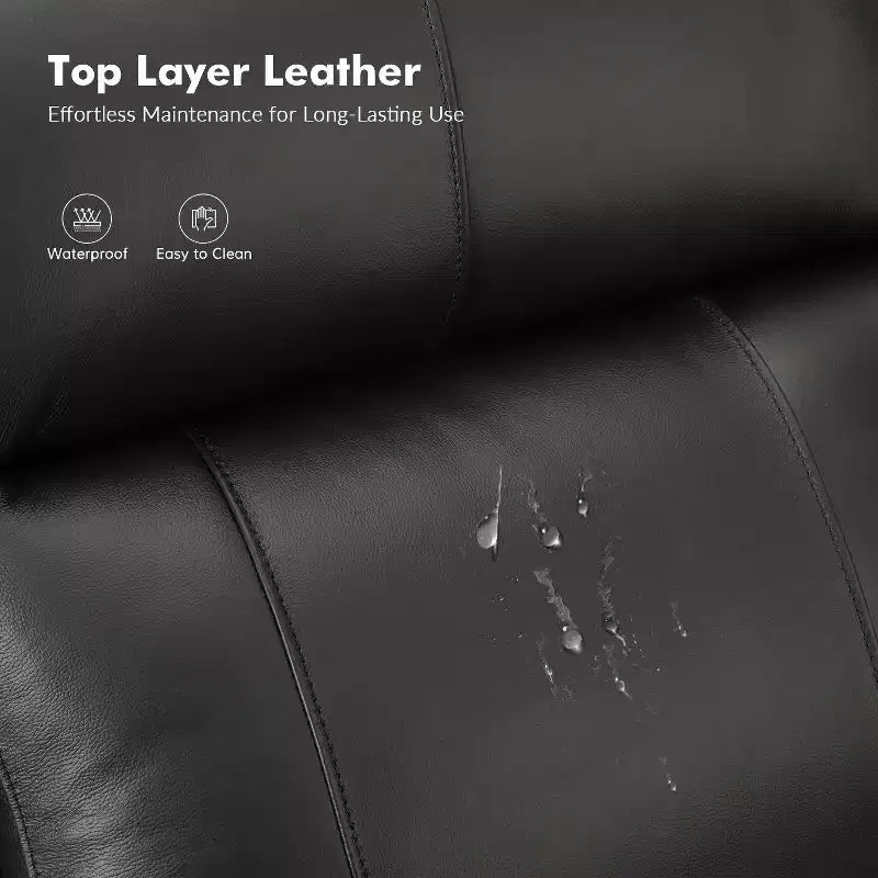 Fauteuil inclinable manuel en cuir véritable