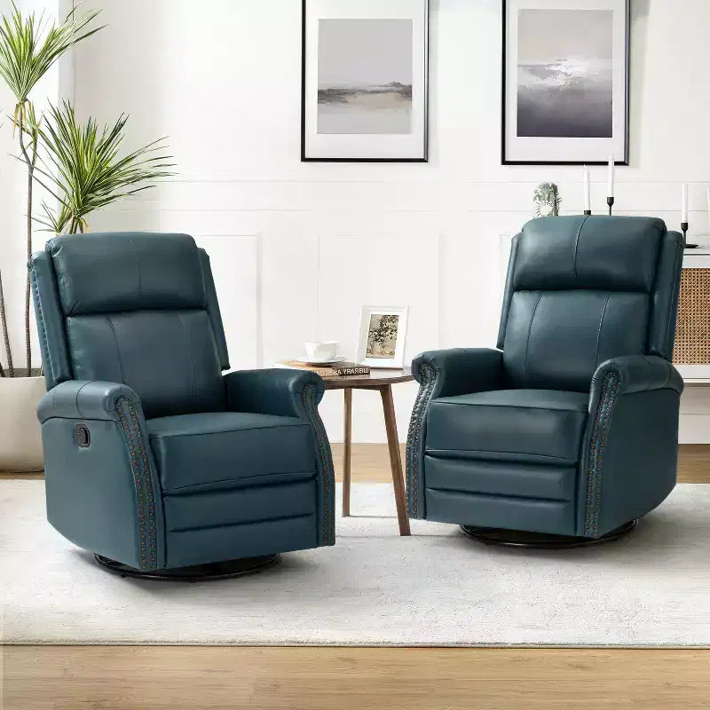 Fauteuil inclinable manuel en cuir véritable