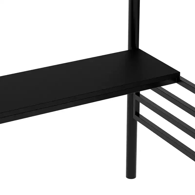 Lit mezzanine double en métal avec bureau Noir