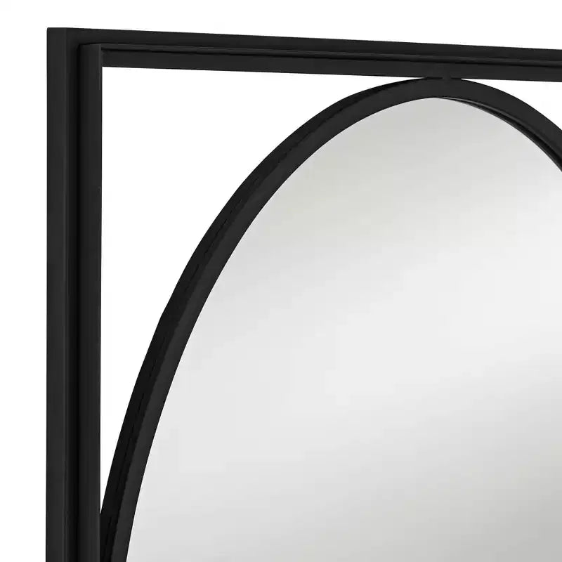 Miroir mural ovale noir satiné
