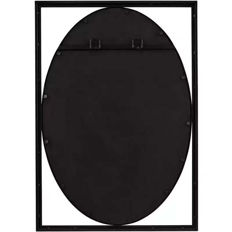 Miroir mural ovale noir satiné