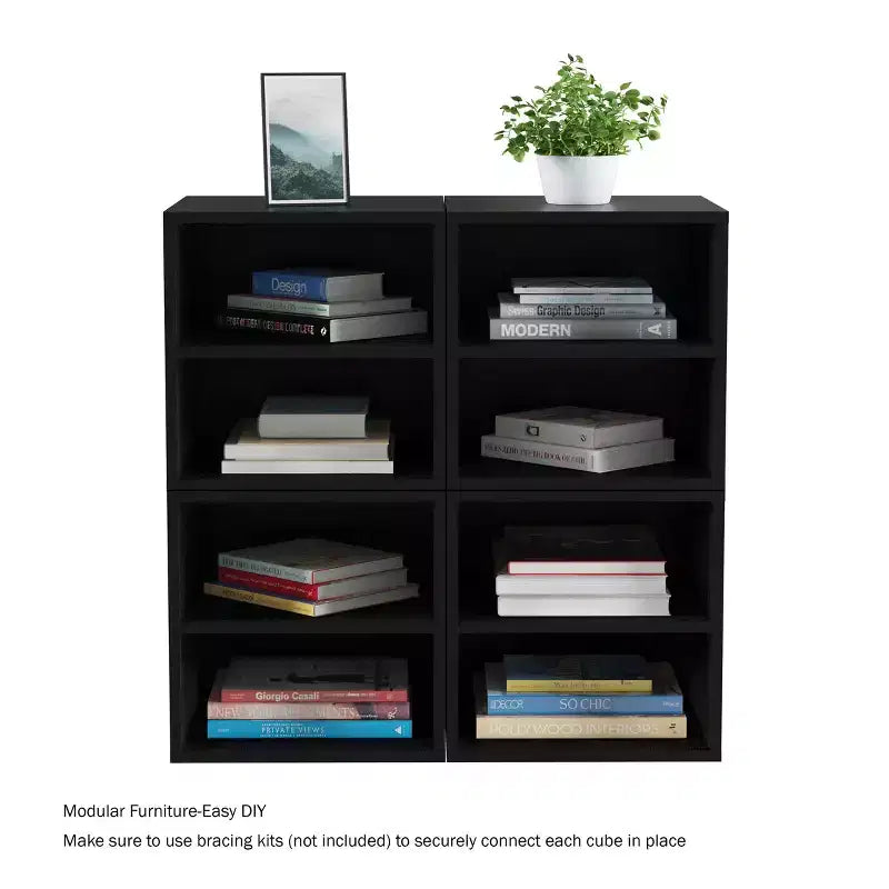 Table d'appoint cube modulaire empilable moderne avec étagères