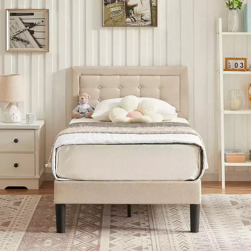 Cadre de lit plateforme rembourré réglable