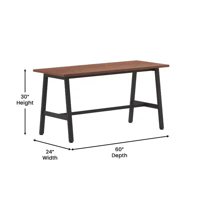 Table à manger/table de jeux avec piétement en A en acier robuste.
