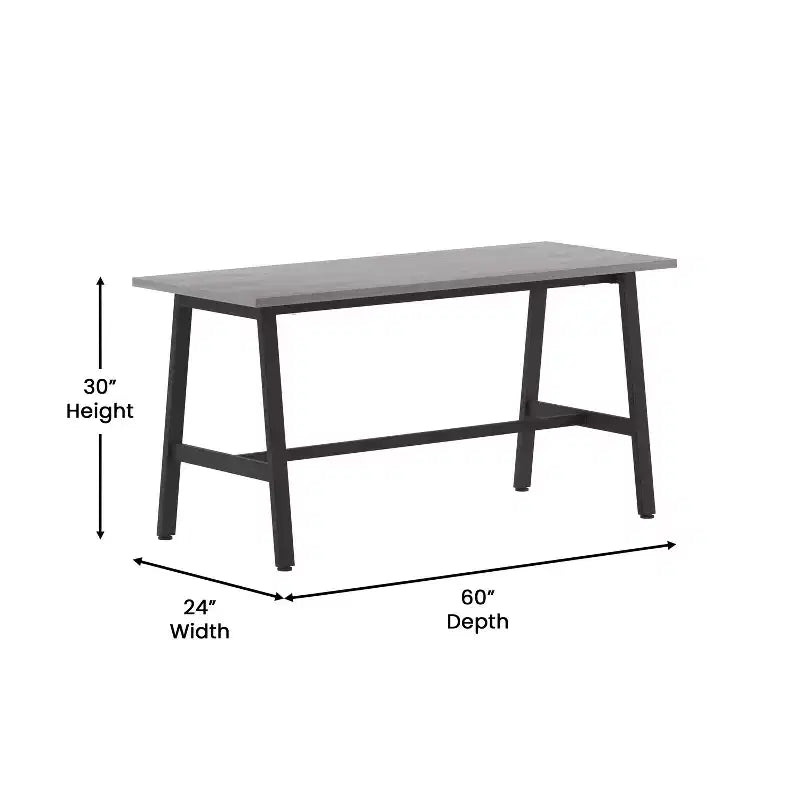 Table à manger/table de jeux avec piétement en A en acier robuste.
